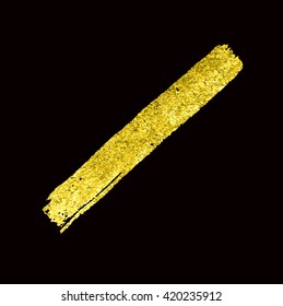 Gold Texture. Hand drawn brush stroke vector design element.