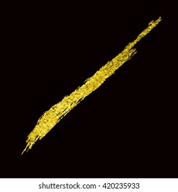 Gold Texture. Hand drawn brush stroke vector design element.