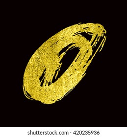 Gold Texture. Hand drawn brush stroke vector design element.