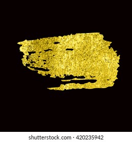 Gold Texture. Hand drawn brush stroke vector design element.