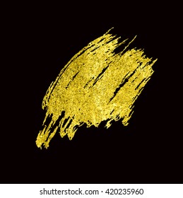 Gold Texture. Hand drawn brush stroke vector design element.
