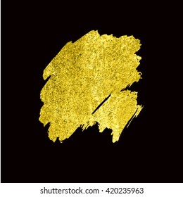Gold Texture. Hand drawn brush stroke vector design element.