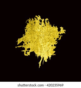 Gold Texture. Hand drawn brush stroke vector design element.