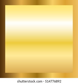 Gold texture horizontal square pattern in frame. Light realistic, shiny, metallic golden gradient template. Abstract fashion metal decoration. Design for award, sale, background Vector Illustration
