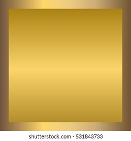 Gold texture horizontal square pattern in frame. Light realistic, shiny, metallic golden gradient template. Abstract fashion metal decoration. Design for award, sale, background Vector Illustration