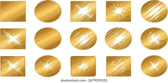 Textura dorada superpone efectos de luz redondos y cuadrados