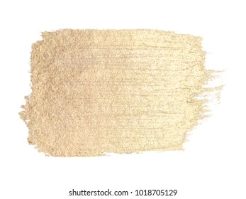 Gold Texture Paint Stain Illustration. Hand drawn brush stroke vector design element.