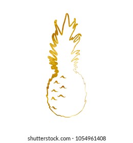 gold texture pineapple vector illustration