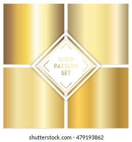Gold texture seamless pattern. Light realistic, shiny, metallic empty golden gradient template. Abstract metal decoration. Design for wallpaper, background, wrapping, fabric etc. Vector Illustration.