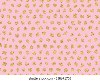 Gold texture seamless pattern rose gold tile. Gold dots, sparkles, shining dots. Paddle, children's background.

