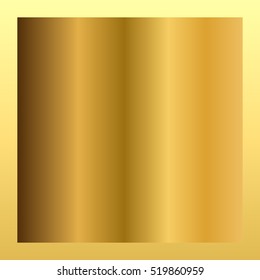 Gold texture vertical square pattern in frame. Light realistic, shiny, metallic golden gradient template. Abstract fashion metal decoration. Design for award, sale, background. Vector Illustration