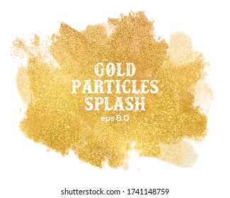 gold textured powder explosion on white background. eps 8