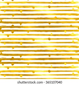 Gold textured seamless pattern of golden stripes on a white background. Design element for banner, card, cutaway, invitation, postcard, booklet, flyer. Vector illustration.