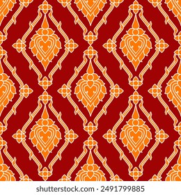 Gold thai art, element background pattern 
decoration motifs for flyers, poster, web, banner, sarong, skirt, carpet,
