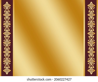 Gold Thai art pattern royal frame border decoration