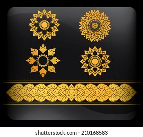 Gold Thai Art pattern vector