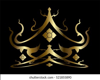 Gold Thai tradition art, pattern, illustration design.
