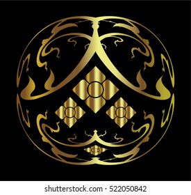 Gold Thai tradition art, pattern, illustration design.