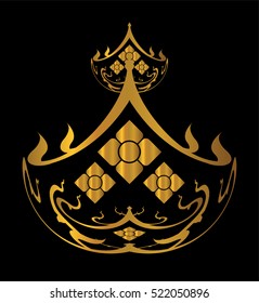 Gold Thai tradition art, pattern, illustration design.
