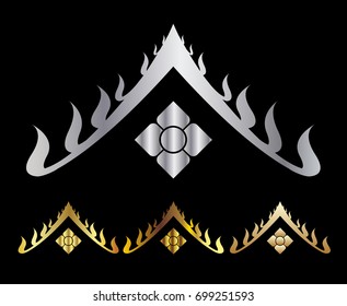 Gold Thai tradition art pattern, illustration design. vector