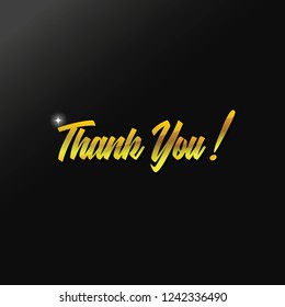 Gold Thank You Text Design. Vector Illustration Eps 10