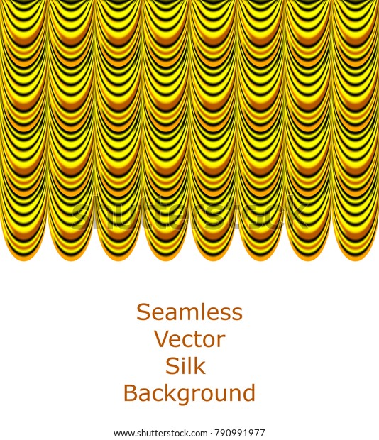 Gold Theather Silk Fabric Drapery Curtain Stock Vector Royalty