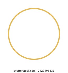 Gold dünner runder Rahmen. Goldenes Luxuskreislogo. Realistischer metallischer Rand. Elegantes Premium-Emblem. Vektor-Illustration eps10 isoliert auf weißem Hintergrund.