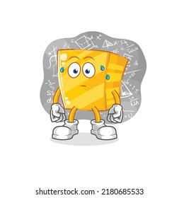 the gold thinking hard vector. cartoon character
