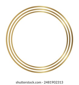 Gold three layer circular frame, circle sketch, circle design, multi layer circular frame, accessory frame, text. Vector. 