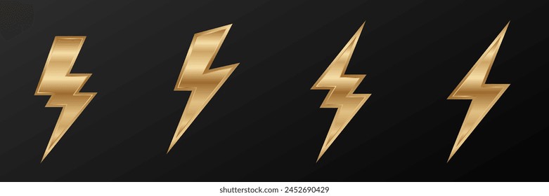 Tornillo de trueno de oro de alta energía Trueno y perno de Vector Logo Concepto