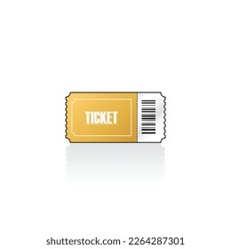 Gold ticket isolated vector graphics