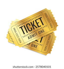 gold tickets 2 layer flat vector design illustration