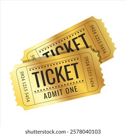 gold tickets layered vector design illustration