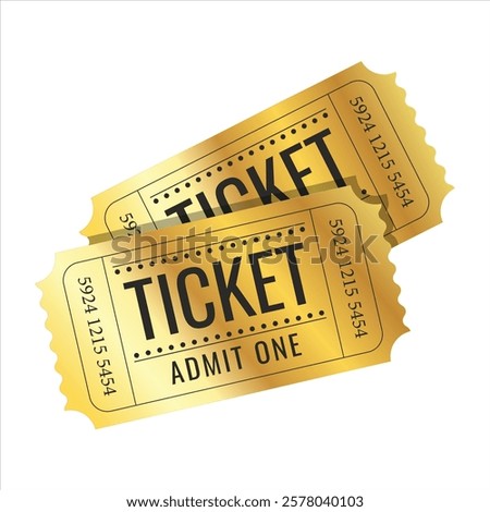 gold tickets layered vector design illustration