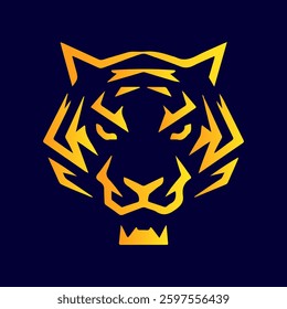 gold tiger vector design logo