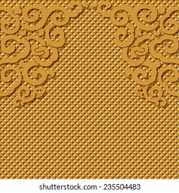 Gold tiles. 3d golden pattern. 