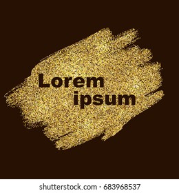 Gold tinsel abstract paint strokes festive vector background.