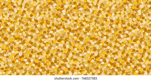 Gold tinsel, plate, gold leaf, texture, metal, seamless pattern. Vector illustration.