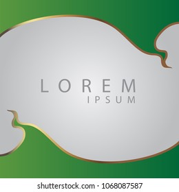 gold title border label banner template background vector
