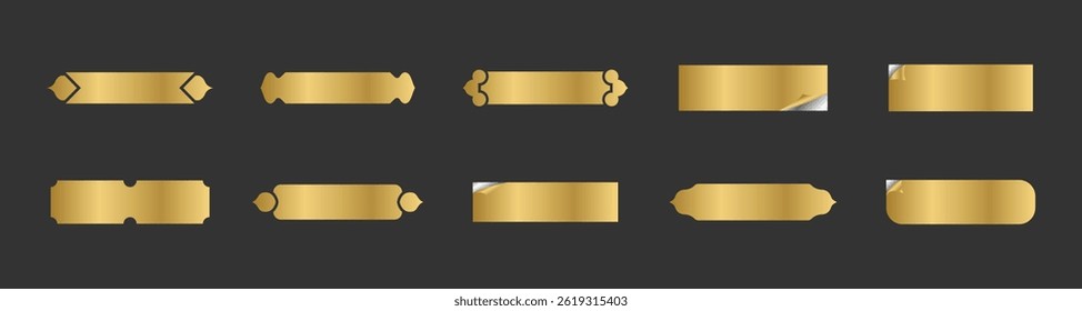 GOLD TITLE BOX VECTOR SET