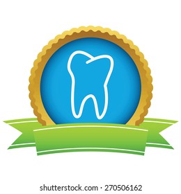 Gold tooth logo on a white background. Vector illustration