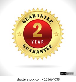 gold top quality 2 year guarantee badge- vector eps 10