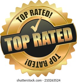 gold top rated sign