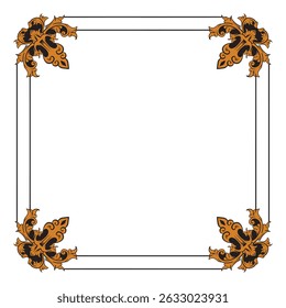 Gold Touch Ornamental Frames in Geometric Premium Decorative Line Vector