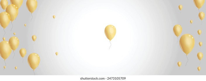 Gold Toy Background Gray Vector. Air Light Design. Golden Flying Confetti. Helium Gift Illustration.