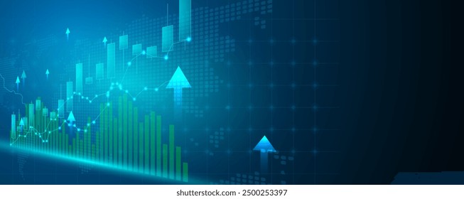 Gold trading forex currency or Xauusd. Market movement and price going up. blue trade background