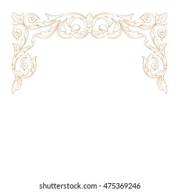 Gold traditional, Islam, arabic, indian ornament. Decorative retro greeting card or invitation design.