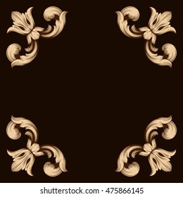 Gold traditional, Islam, arabic, indian ornament. Decorative retro greeting card or invitation design.