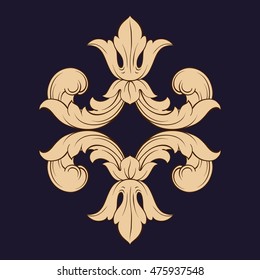 Gold traditional, Islam, arabic, indian ornament. Decorative retro greeting card or invitation design.