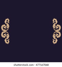 Gold traditional, Islam, arabic, indian ornament. Decorative retro greeting card or invitation design.